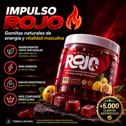 IMPULSO ROJO-Gomitas Naturales de Energía y Vitalidad
