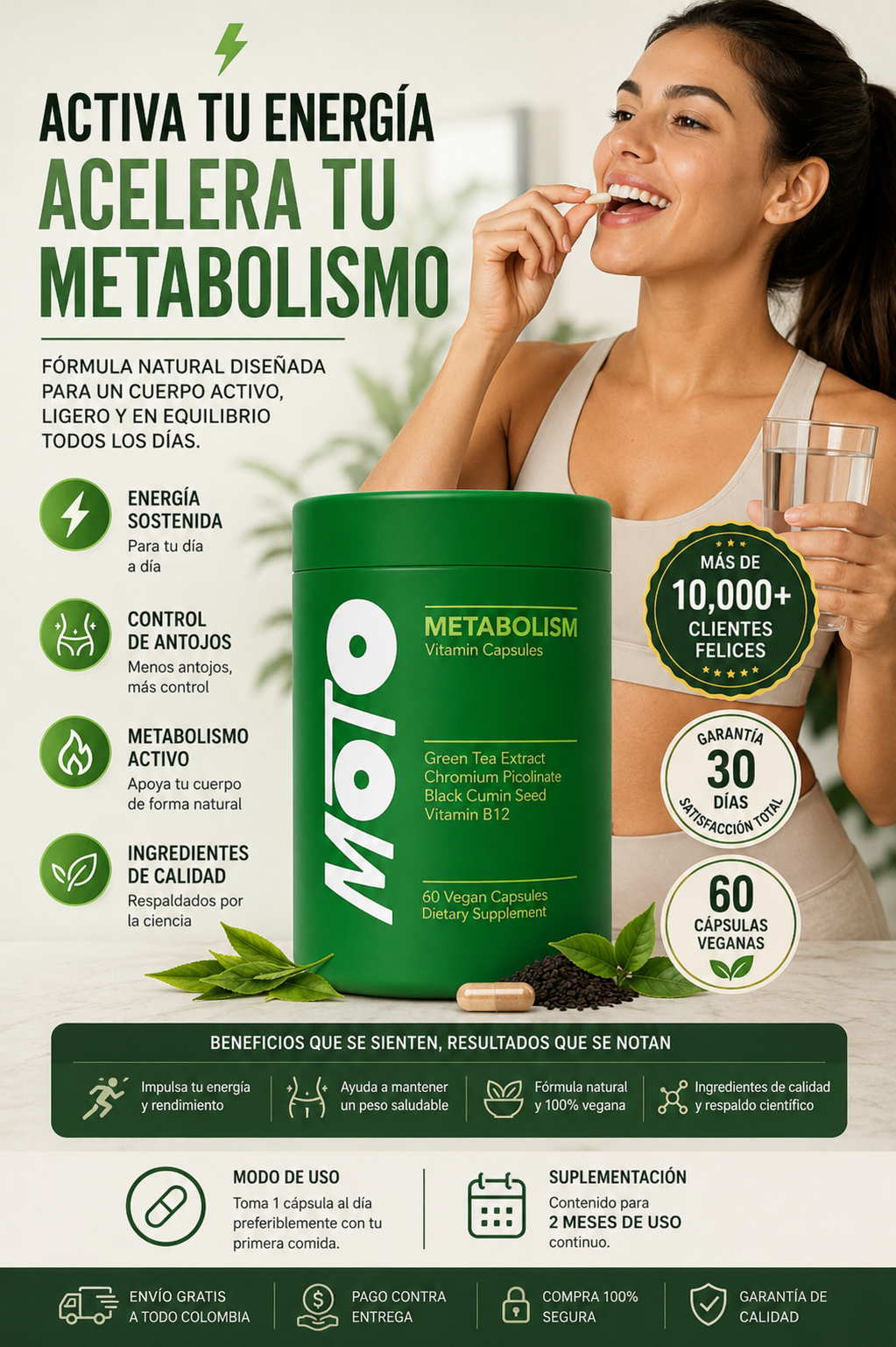 MOTO- Capsulas para Impulsar el metabolismo x60und